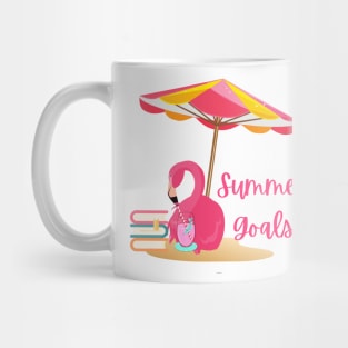 Summer Goals Beach Reading List Pink Flamingo Mug